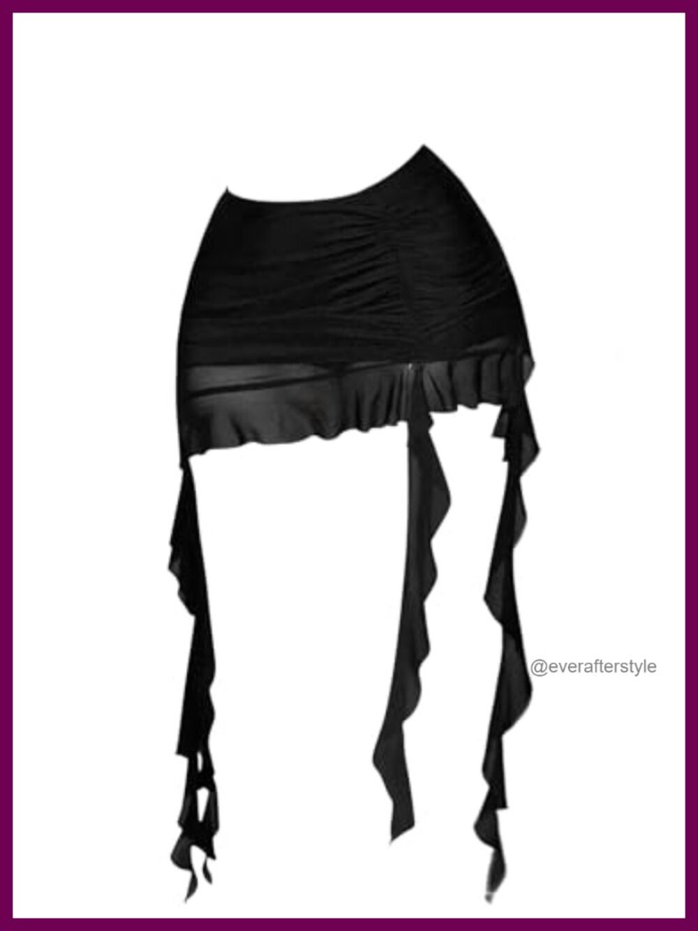 Women's Y2K Mesh Mini Skirt Ruched Ruffle Hem High Waist